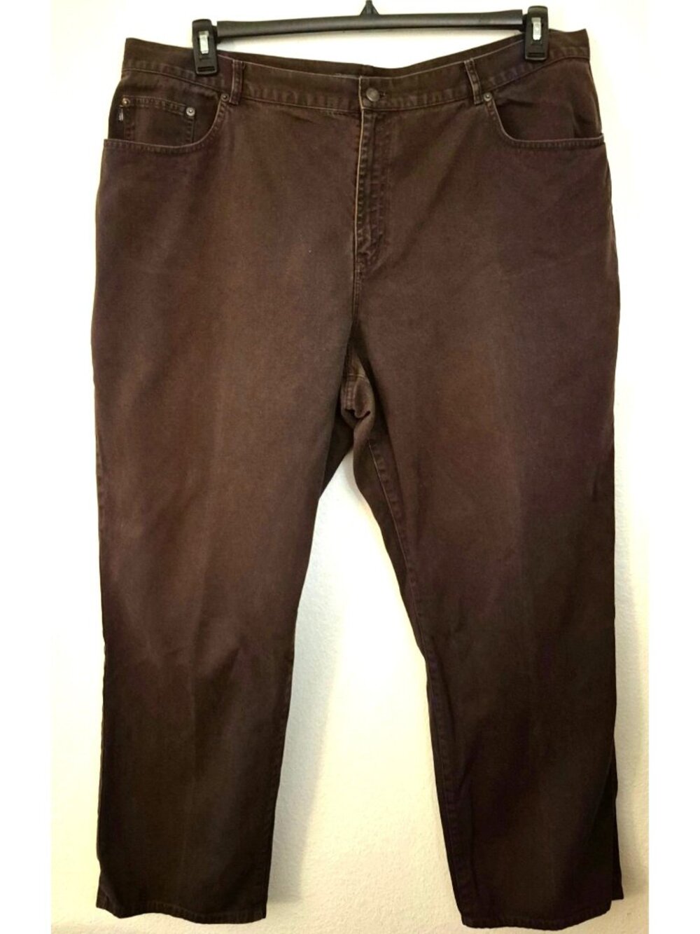 Lauren Jeans Co Brown 100% Cotton 5 Pocket Classic Straight Leg Jeans 22W GUC